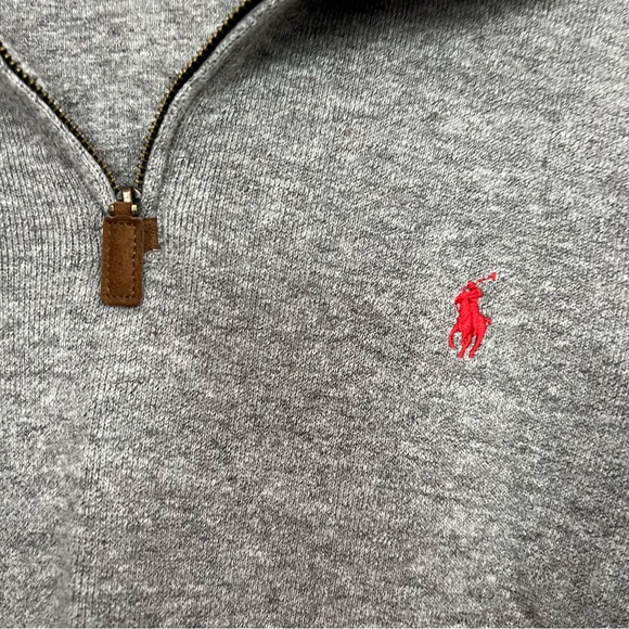 Vintage Polo Ralph Lauren Grey 1/4 Zip Quarter Sweater Size L - Picture 5 of 7